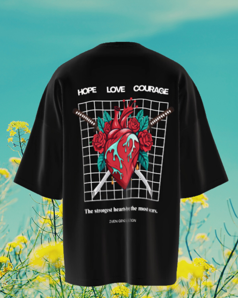 The Strongest Hearts Have the Most Scars Oversized Tee