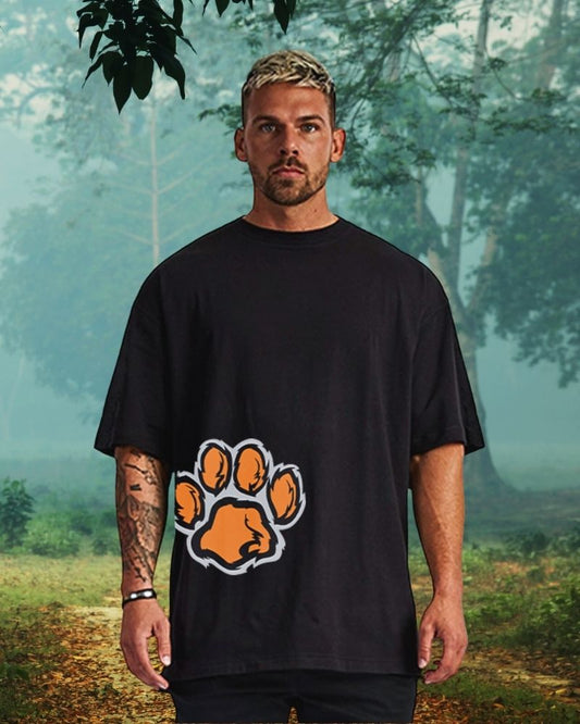 Tiger Paw printed oversized tee