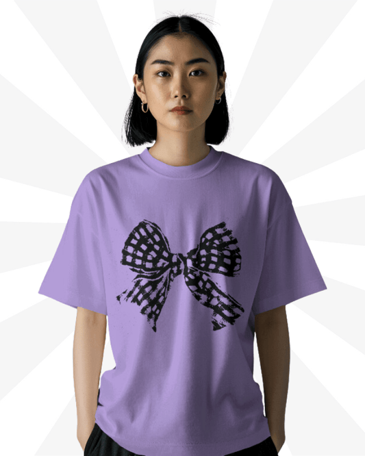 Black Bow Oversized Tee - zven.in