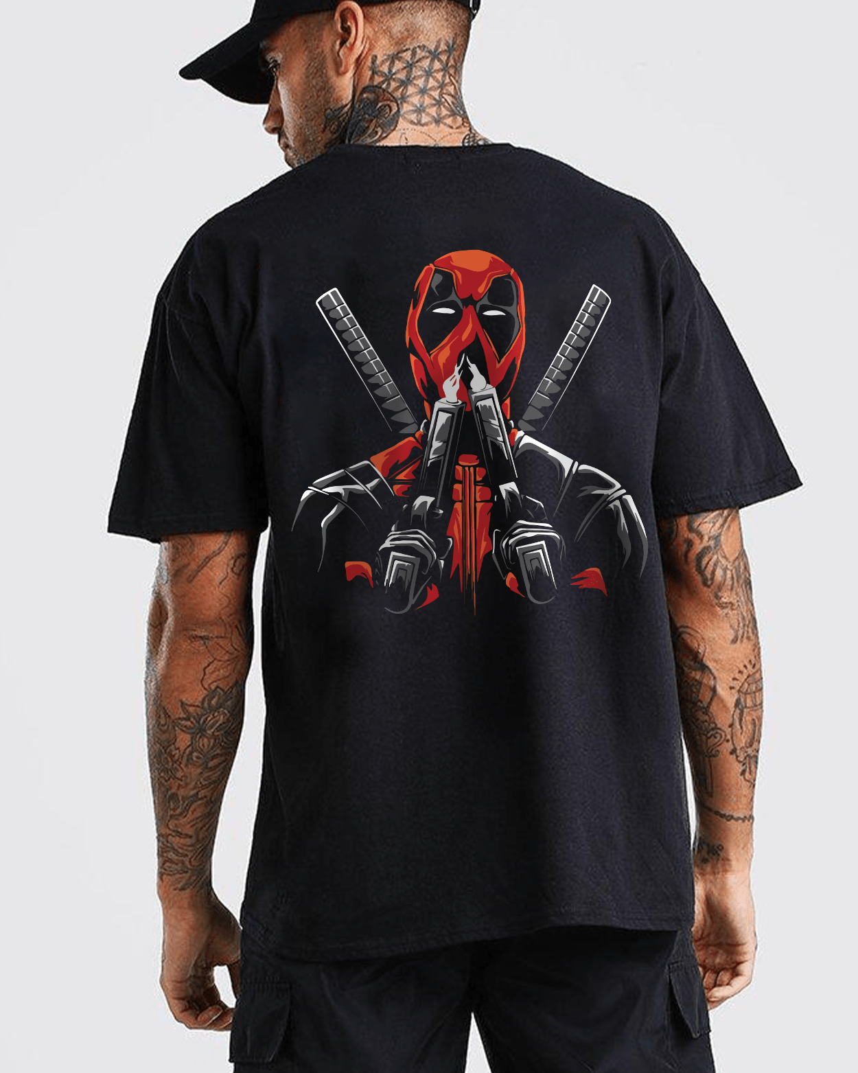 Deadpool: Rock, Paper, Scissors Pew Pew Oversized Tee - zven.in