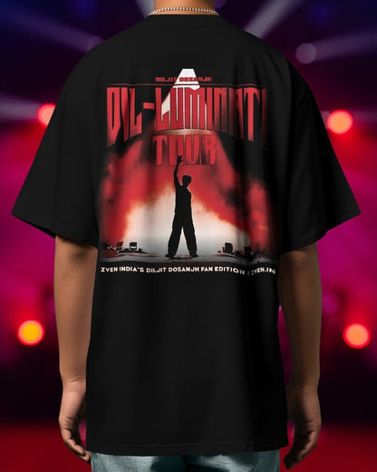 Diljit Dosanjh Dil - Luminati Tour Backlight Shadow T-Shirt | Limited Fan Edition | Front and Back - zven.in