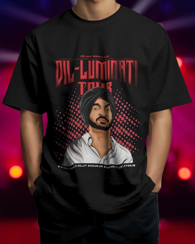 Diljit Dosanjh Dil-Luminati Tour Cartoon Illustration T-Shirt | Limite ...