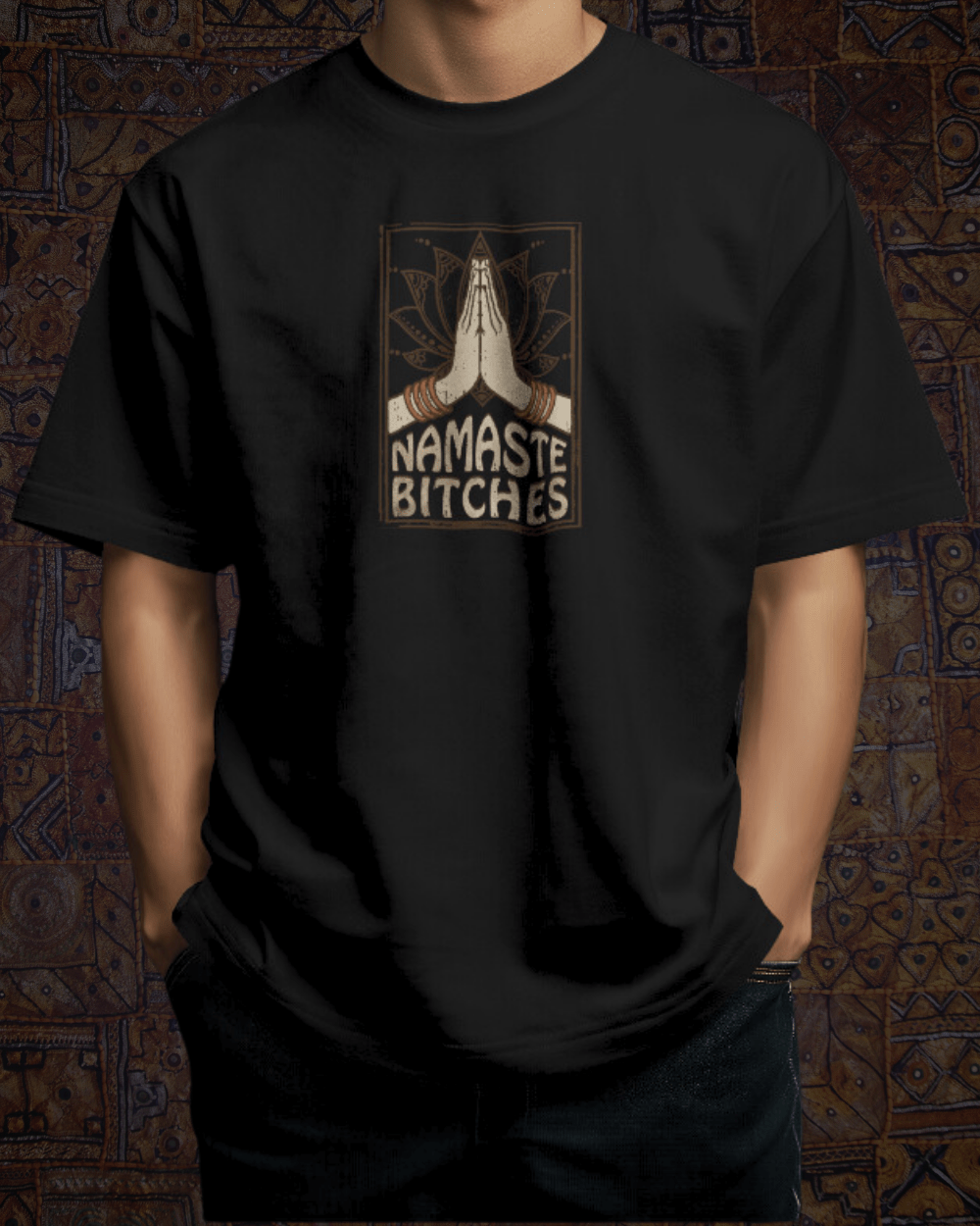 Namaste Bitches: Indian Cultural Oversized Tee - zven.in